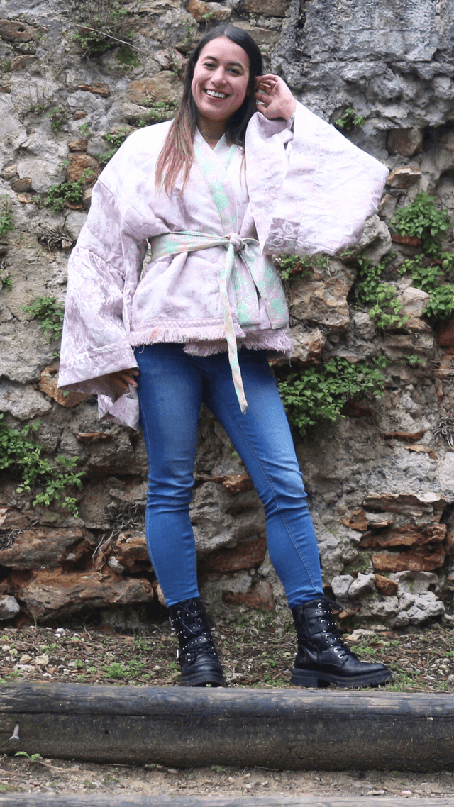 Kimono Court unisexe Taille Unique "Lilas Éclatant"
