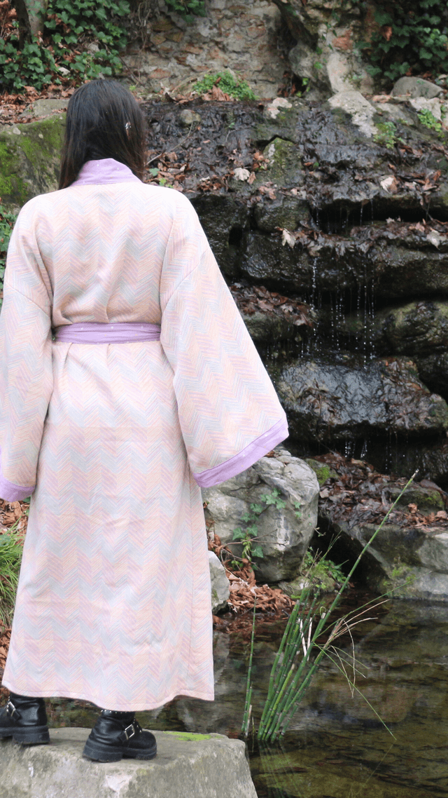 Kimono Long Unisexe Taille unique "Éclat violet"
