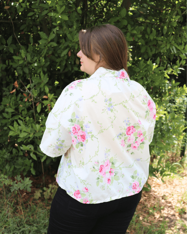  Chemise Oversize Unisexe – Fleurs Vintage – Taille 40 – Pièce Unique