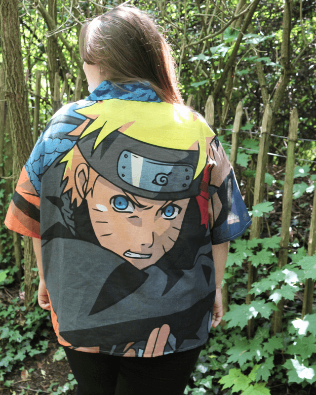 Chemise Upcyclée Oversize – Naruto – Taille 50 Unisexe 