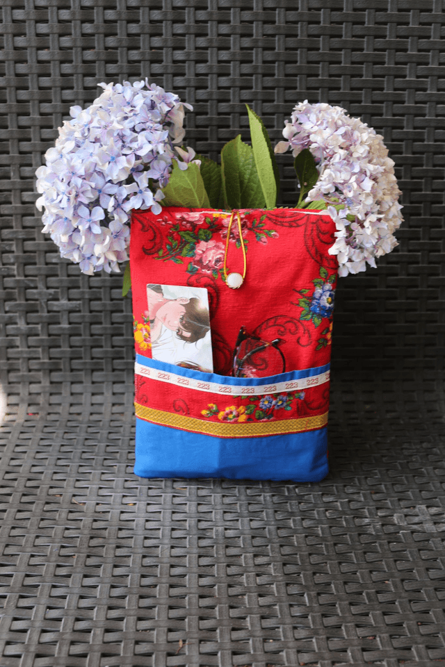 Pochette de protège Livre de Poche – Édition Fleurie Rouge & Bleu cadeau lecteur 