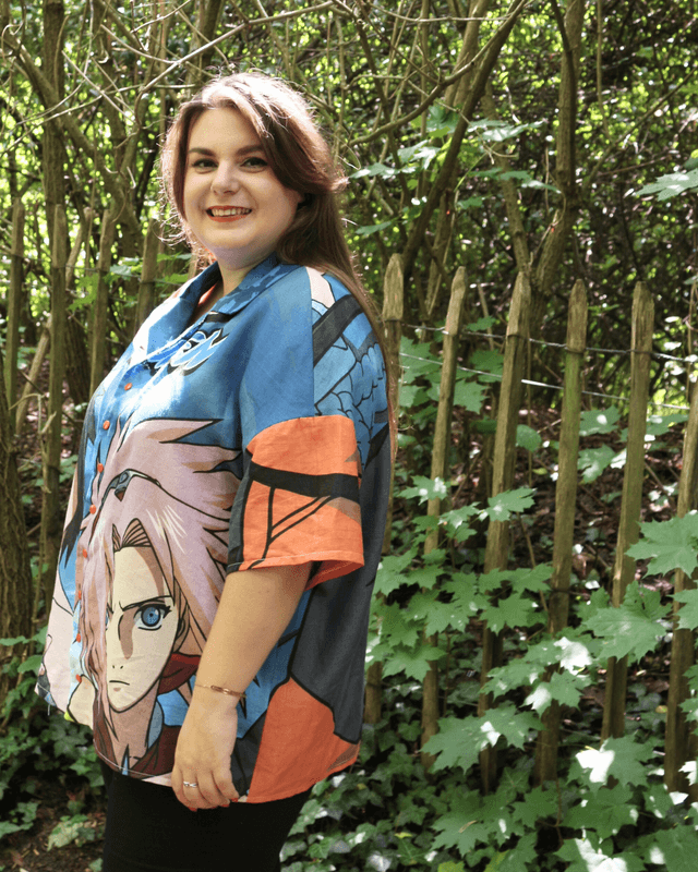 Chemise Upcyclée Oversize – Naruto – Taille 50 Unisexe 
