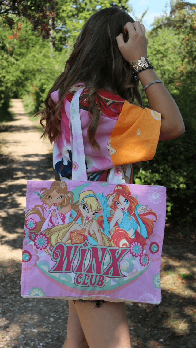 🌸 Sac cabas Winx Club – Pièces uniques en coton recyclé 🌸