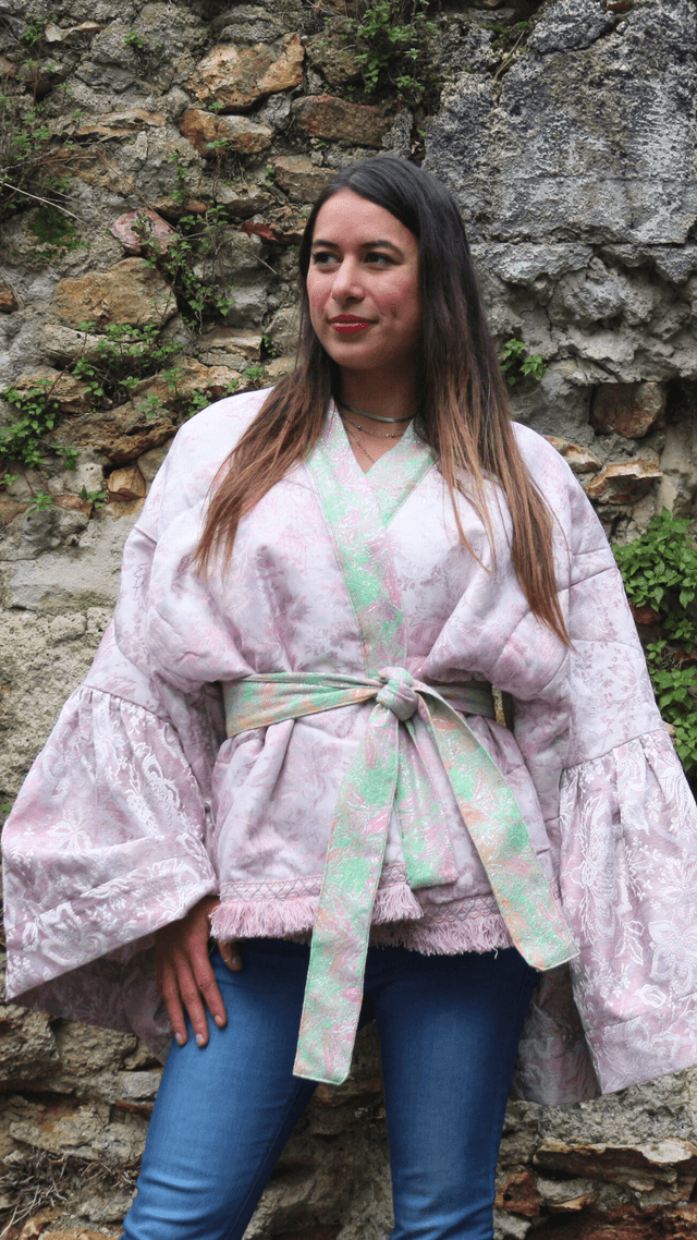 Kimono Court unisexe Taille Unique "Lilas Éclatant"