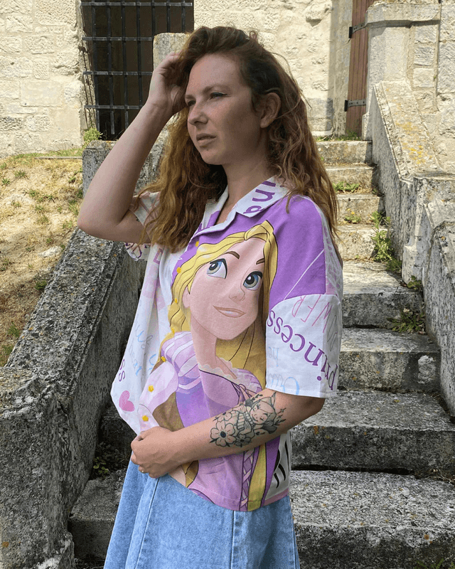 Chemise Upcyclée – Raiponce & Belle – Taille 34 Unisexe 