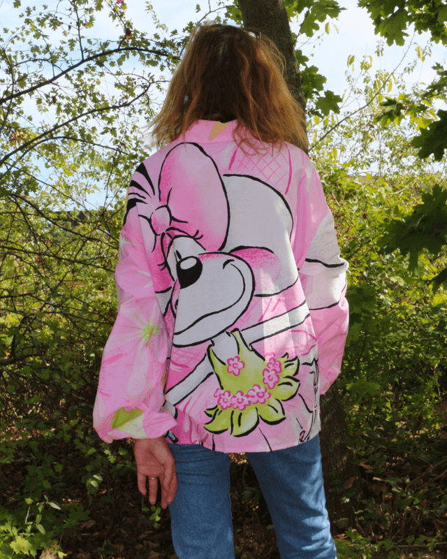 🐭🌸 Chemise-tunique Diddl & fleurs – Pièce unique 🌸🐭 Taille 36