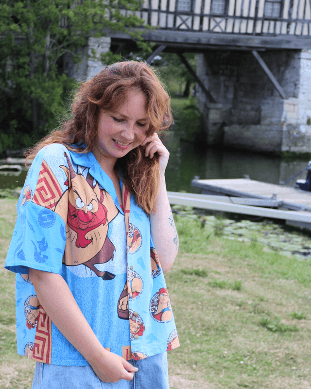  Chemise Upcyclée – Disney Hercules – Taille 36 Unisexe 