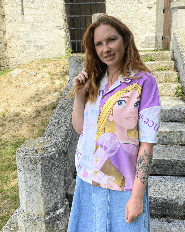 Chemise Upcyclée – Raiponce & Belle – Taille 34 Unisexe 