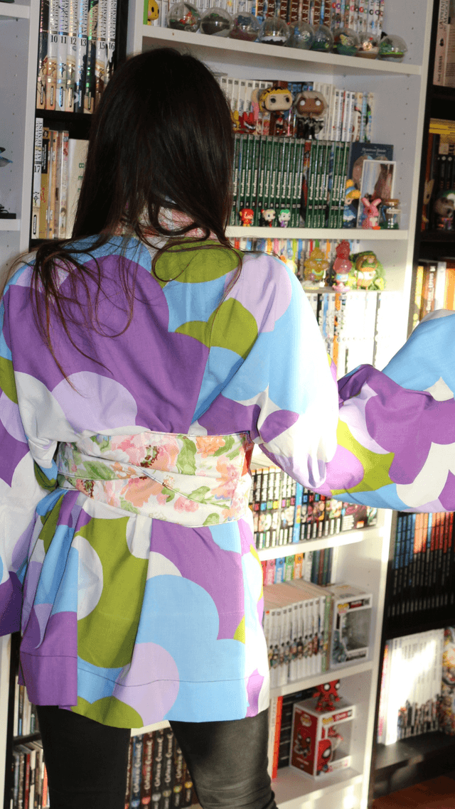 Kimono Court Nuage Fleuri Taille Unique
