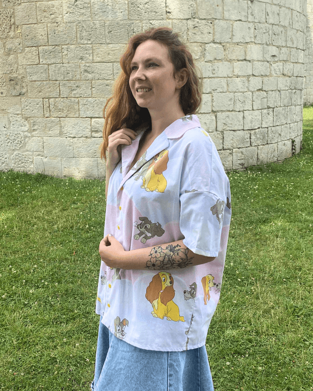  Chemise Upcyclée – La Belle et le Clochard – Taille 40 Unisexe
