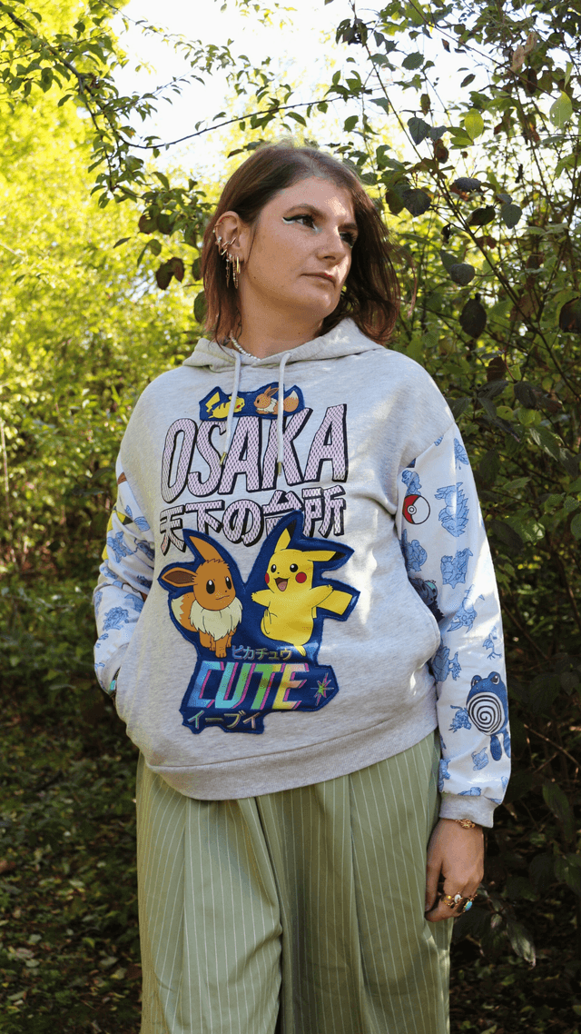 Sweat Pokémon – Pikachu et Evoli - Taille L- Pièce Unique &amp; Revalorisée 🌿